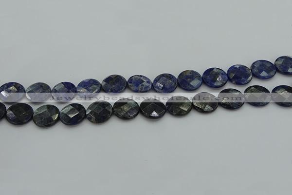 CSO707 15.5 inches 14mm faceted coin sodalite gemstone beads