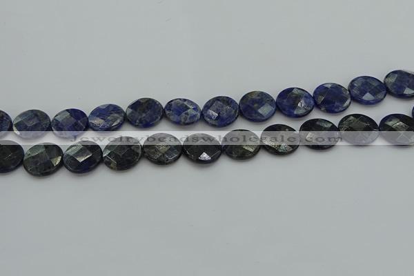 CSO708 15.5 inches 16mm faceted coin sodalite gemstone beads