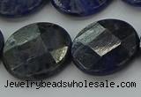 CSO710 15.5 inches 20mm faceted coin sodalite gemstone beads