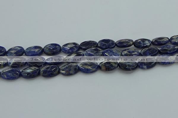 CSO717 15.5 inches 12*16mm faceted oval sodalite gemstone beads