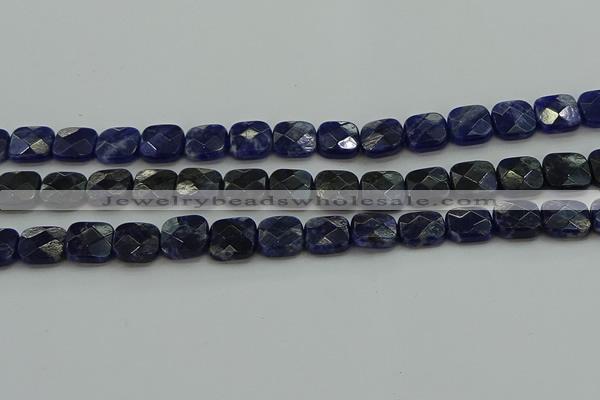 CSO725 15.5 inches 10*10mm faceted square sodalite gemstone beads