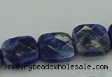 CSO726 15.5 inches 12*12mm faceted square sodalite gemstone beads