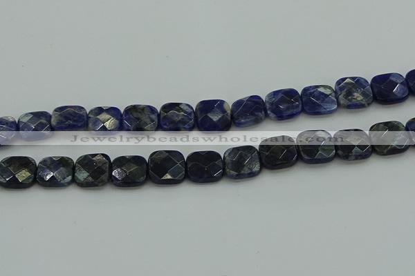 CSO726 15.5 inches 12*12mm faceted square sodalite gemstone beads