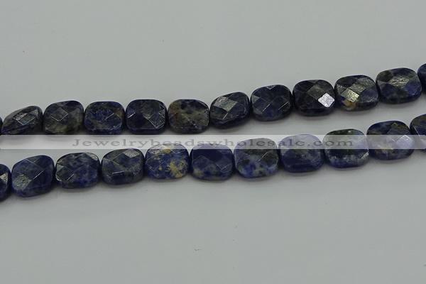 CSO727 15.5 inches 14*14mm faceted square sodalite gemstone beads