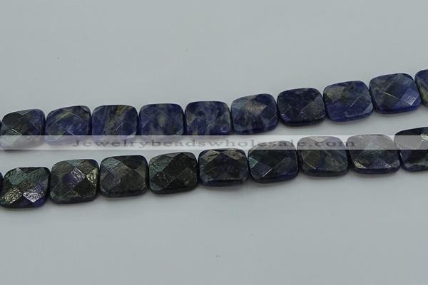 CSO728 15.5 inches 16*16mm faceted square sodalite gemstone beads