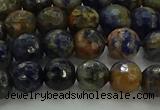 CSO752 15.5 inches 8mm faceted round orange sodalite beads