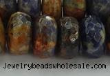 CSO767 15.5 inches 10*18mm faceted rondelle orange sodalite beads