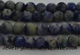 CSO800 15.5 inches 4mm round matte orange sodalite gemstone beads