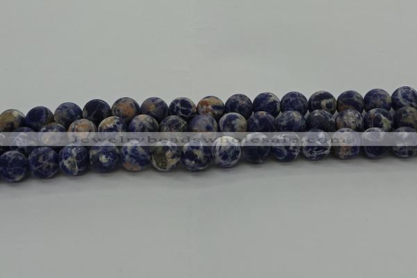 CSO804 15.5 inches 12mm round matte orange sodalite gemstone beads