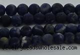 CSO810 15.5 inches 4mm round matte sodalite gemstone beads