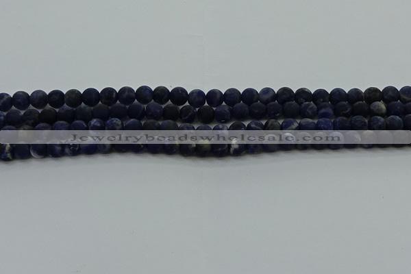 CSO811 15.5 inches 6mm round matte sodalite gemstone beads