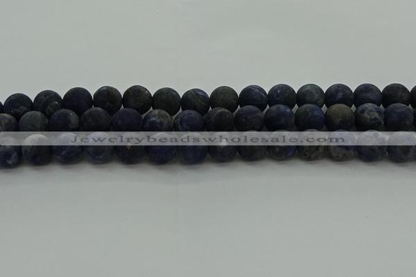 CSO814 15.5 inches 12mm round matte sodalite gemstone beads