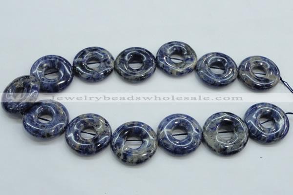 CSO82 15.5 inches 30mm donut sodalite gemstone beads wholesale