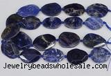 CSO824 15.5 inches 25*35mm - 30*40mm faceted freeform sodalite slab beads