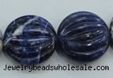 CSO84 15.5 inches 25mm flat round sodalite gemstone beads wholesale