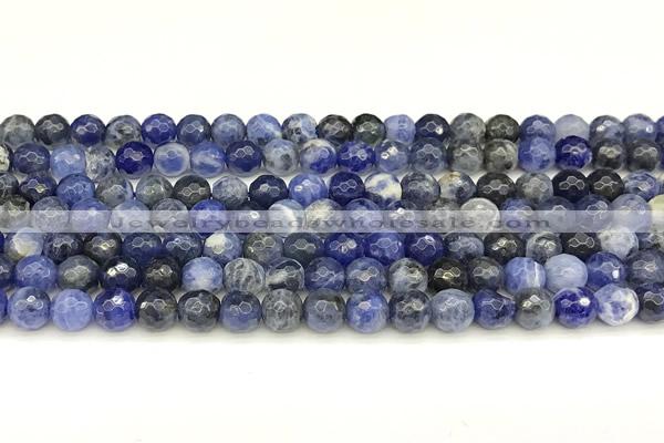 CSO910 15 inches 6mm faceted round sodalite beads wholesale