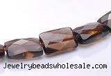 CSQ06 8*12mm faceted rectangle natural smoky quartz beads