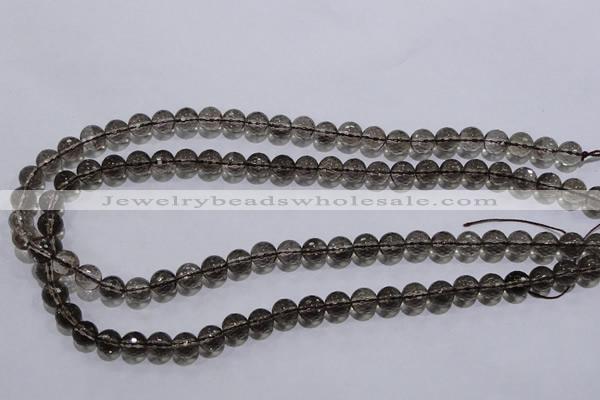 CSQ103 15.5 inches 8mm faceted round grade AA natural smoky quartz beads