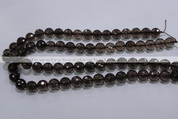 CSQ104 15.5 inches 12mm faceted round grade AA natural smoky quartz beads