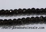 CSQ108 5*7mm faceted rondelle grade AA natural smoky quartz beads