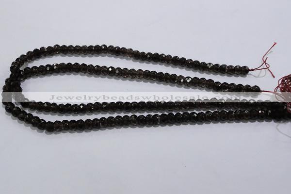 CSQ108 5*7mm faceted rondelle grade AA natural smoky quartz beads