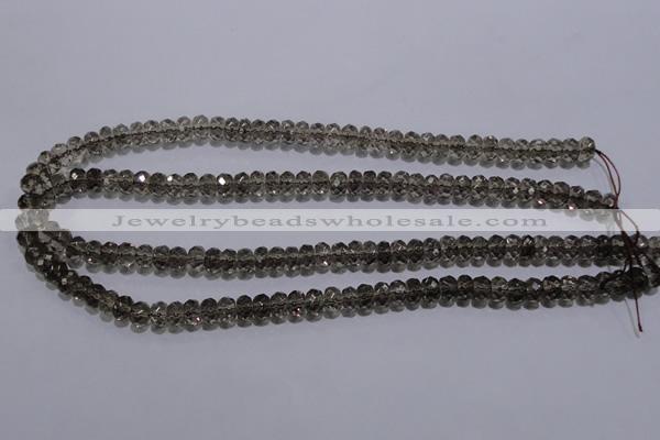 CSQ109 5*8mm faceted rondelle grade AA natural smoky quartz beads