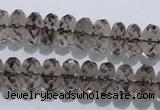 CSQ111 7*12mm faceted rondelle grade AA natural smoky quartz beads