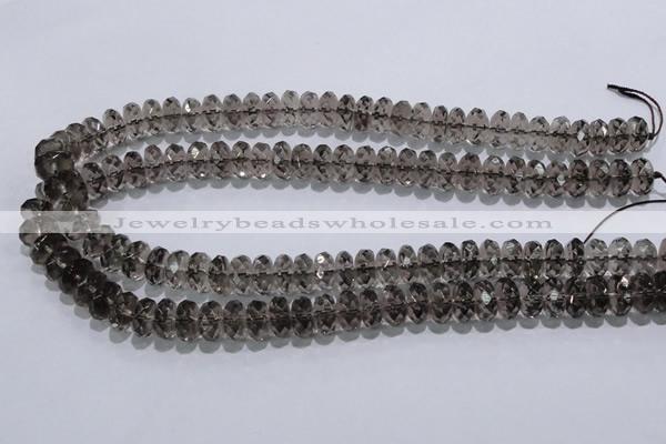 CSQ111 7*12mm faceted rondelle grade AA natural smoky quartz beads