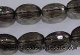 CSQ114 12*18mm faceted rice grade AA natural smoky quartz beads