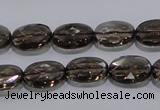 CSQ118 10*14mm facetad oval grade AA natural smoky quartz beads