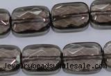 CSQ119 15*20mm facetad rectangle grade AA natural smoky quartz beads