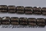 CSQ120 10*10mm facetad square grade AA natural smoky quartz beads