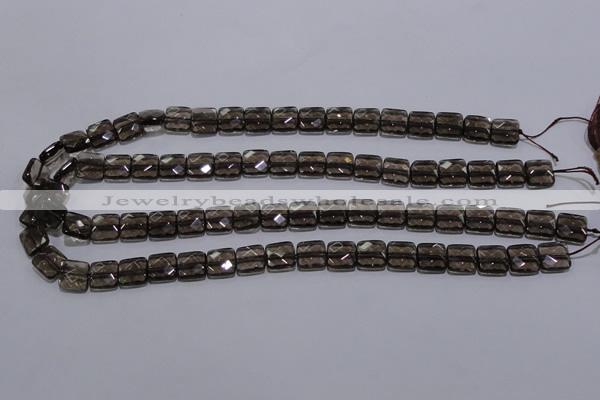 CSQ120 10*10mm facetad square grade AA natural smoky quartz beads