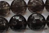 CSQ134 15.5 inches 20mm faceted round grade AA natural smoky quartz beads