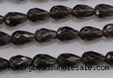 CSQ135 8*12mm faceted teardrop grade AA natural smoky quartz beads