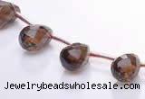 CSQ19 A grade 8*14mm faceted teardrop natural smoky quartz beads