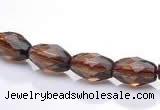 CSQ20 7*10mm faceted rice natural smoky quartz beads wholesale