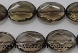 CSQ211 15*20mm faceted oval grade AA natural smoky quartz beads