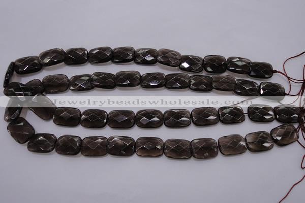 CSQ225 13*18mm faceted rectangle grade AA natural smoky quartz beads