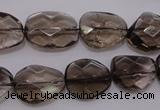 CSQ233 13*16mm faceted freeform grade AA natural smoky quartz beads