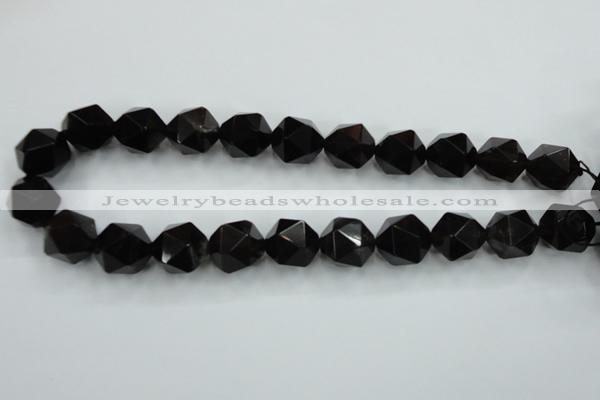 CSQ357 15.5 inches 18mm faceted nuggets smoky quartz beads