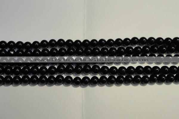 CSQ402 15.5 inches 8mm round black morion smoky quartz beads