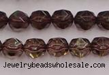 CSQ526 15.5 inches 6mm faceted nuggets smoky quartz gemstone beads