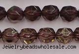 CSQ527 15.5 inches 8mm faceted nuggets smoky quartz gemstone beads