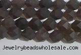 CSQ531 15.5 inches 6mm faceted nuggets matte smoky quartz beads