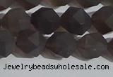 CSQ533 15.5 inches 10mm faceted nuggets matte smoky quartz beads