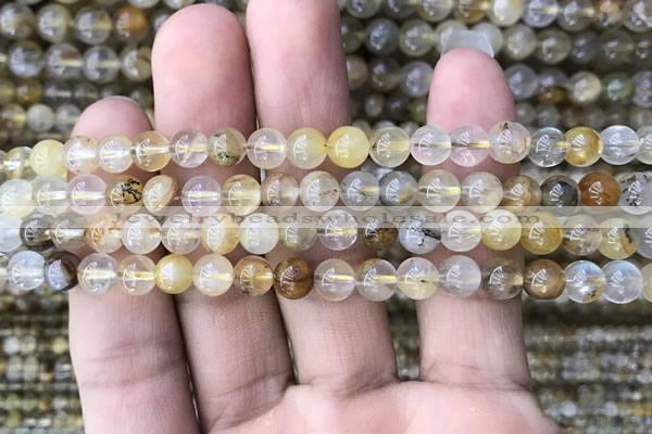 CSQ801 15.5 inches 6mm round scenic quartz beads wholesale