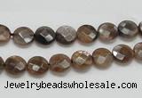 CSS104 15.5 inches 8mm faceted coin natural sunstone beads wholesale