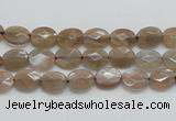 CSS105 15.5 inches 6*8mm faceted oval natural sunstone beads wholesale