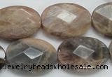 CSS108 15.5 inches 18*25mm faceted oval natural sunstone beads wholesale